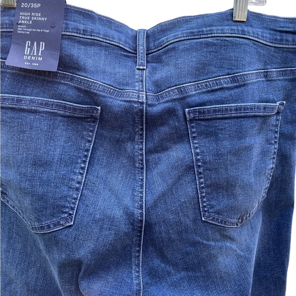 Gap Jeans Womens High Rise True Skinny Side Striped Rinse Wash Blue Denim/NWT - Picture 6 of 10